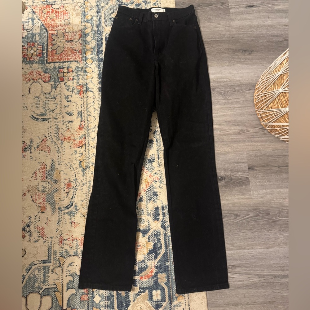 Abercrombie & Fitch Black Straight Leg Jeans